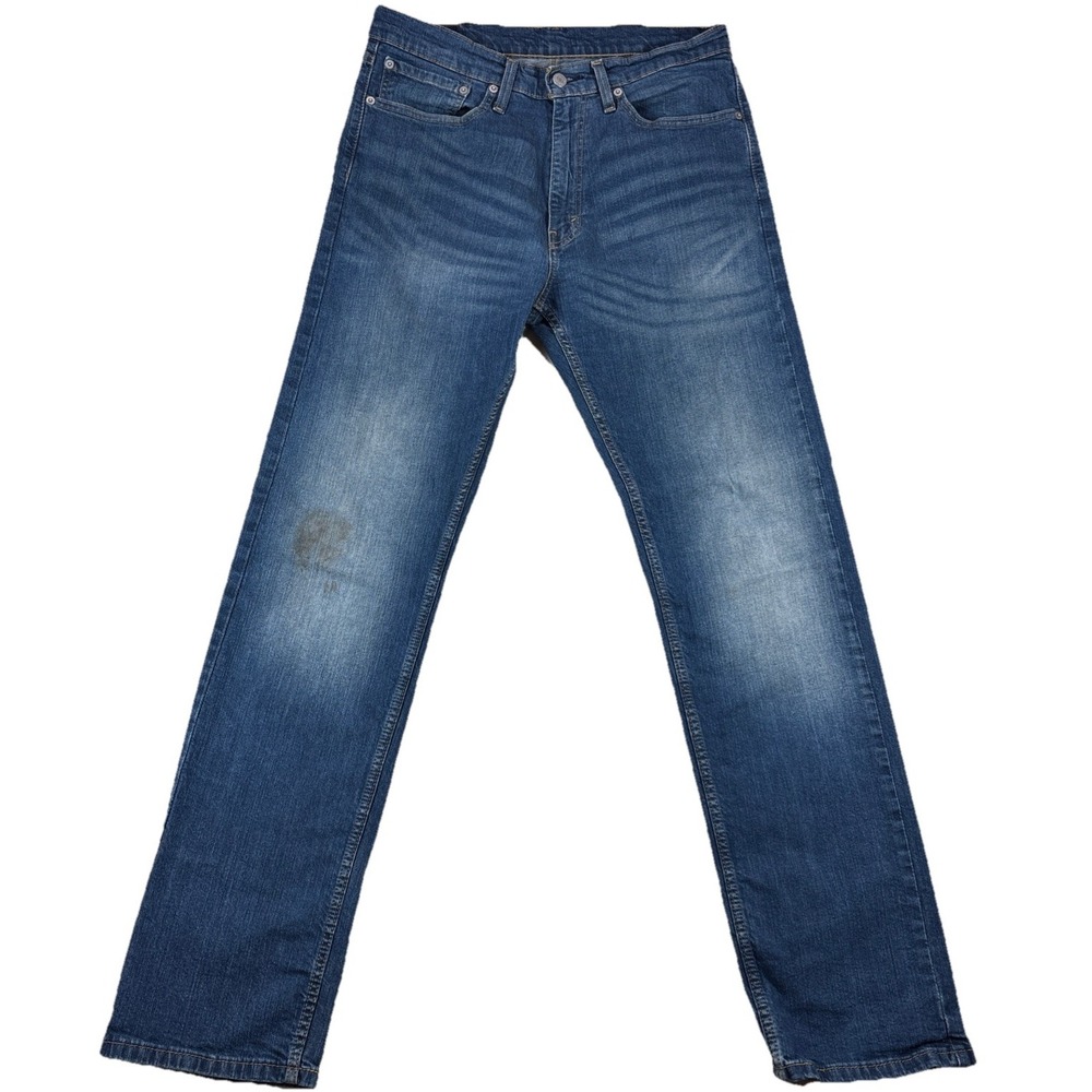 Levi's Men's Jeans 505 Regular Straight Blue Size‎ 34x34 Zip Faded Whiskering